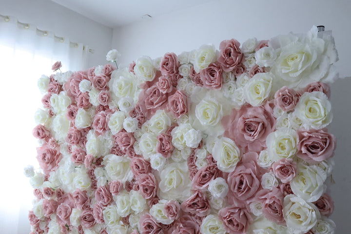 Pink And White Rose, Reed Pampas Grass, Artificial Flower Wall, Wedding Party Backdrop