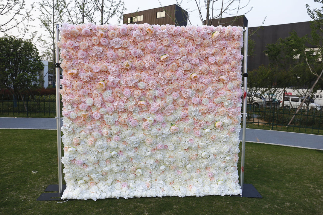 Pink And White Rose, Artificial Flower Wall, Wedding Party Backdrop
