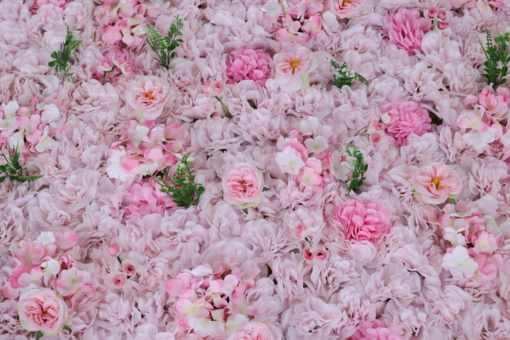 Pink Hydrangeas, Fabric Backing Artificial Flower Wall