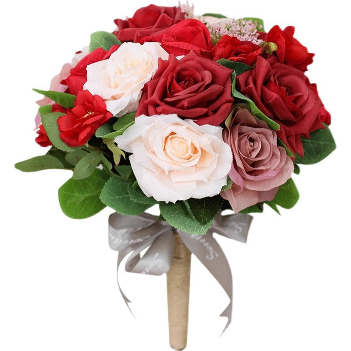 Pink & Red Wedding Flowers, Pink Artificial Flowers, Diy Wedding Flowers