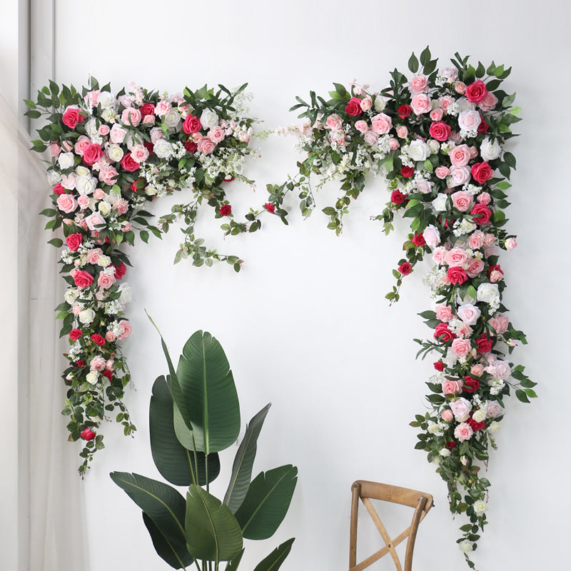 Pink & Red Rose Faux Flowers, Pink Artificial Flowers, Diy Wedding Flowers