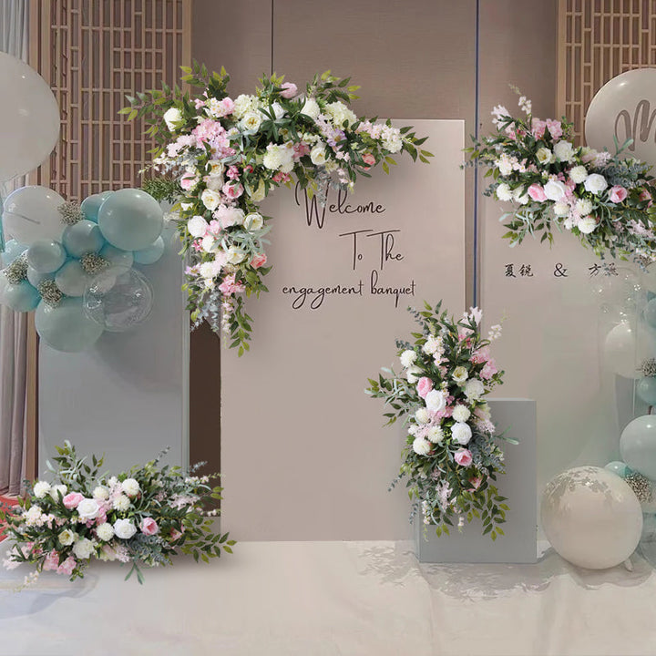 Pink & Green Wedding Decoration, Pink Artificial Flowers, Diy Wedding Flowers