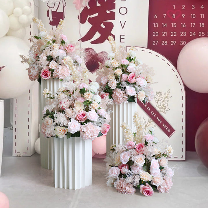 Pink & Beige Flowers Ball, Pink Artificial Flowers, Diy Wedding Flowers