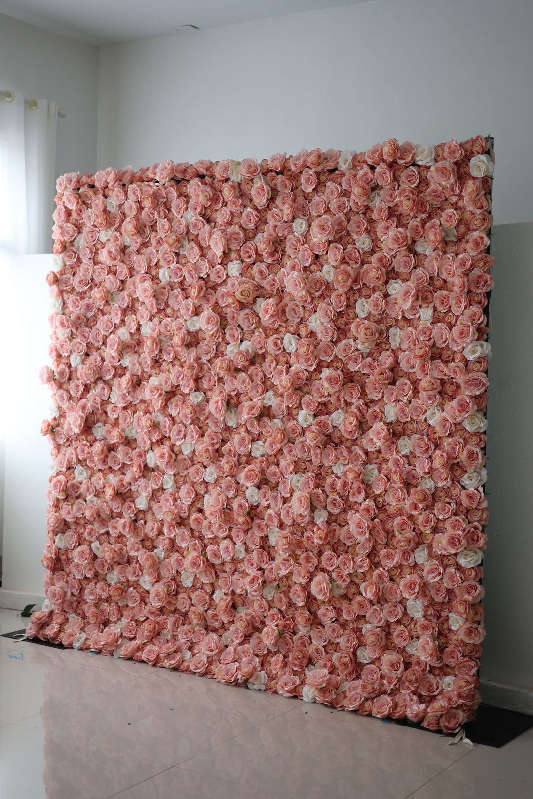 Pink And White Roses, Artificial Flower Wall, Wedding Party Backdrop