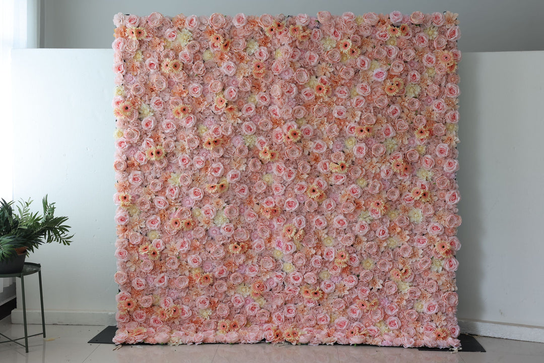 Pink Roses And Chrysanthemums And Peonies And Dahlias, Artificial Flower Wall Backdrop