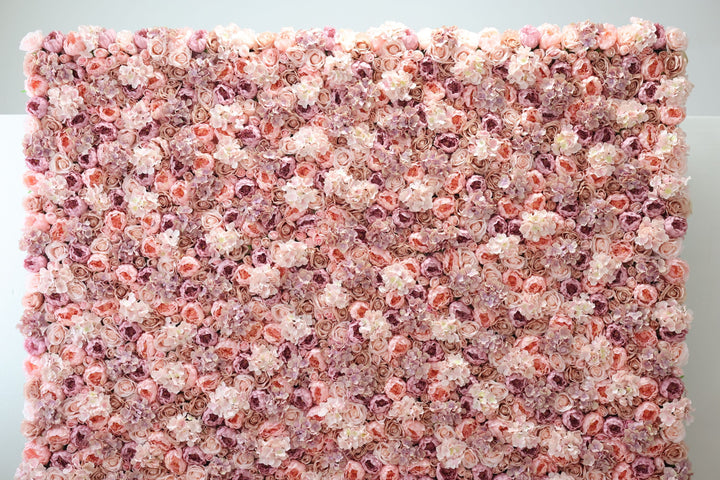 Pink Roses And Hydrangeas, Artificial Flower Wall, Wedding Party Backdrop