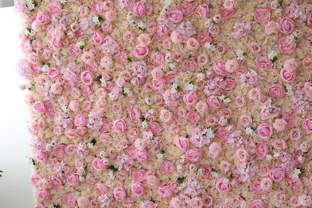Pink Roses And Hydrangeas And Peonies, Artificial Flower Wall, Wedding Party Backdrop