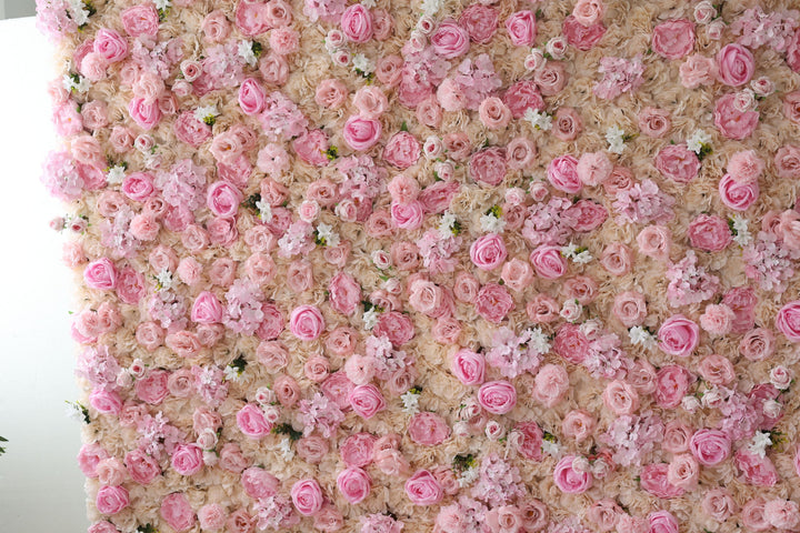 Pink Roses And Hydrangeas And Peonies, Artificial Flower Wall, Wedding Party Backdrop