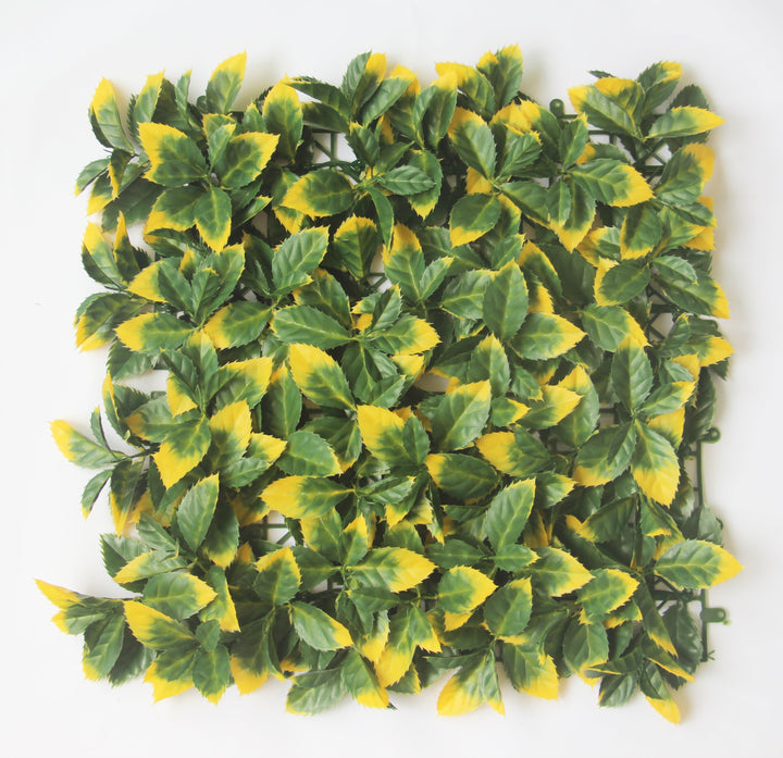 Red Tip Photinia With Yellow Edges Artificial Green Wall Panels, Faux Plant Wall