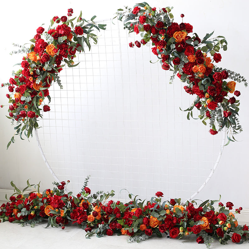 Red Wedding Arch Flowers, Red Artificial Flowers, Diy Wedding Flowers