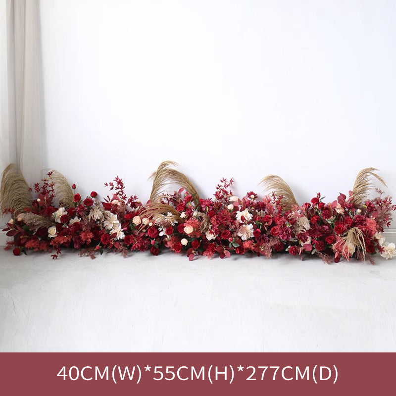 Red Flowers Arrangement Backdrop, Red Artificial Flowers, Diy Wedding Flowers