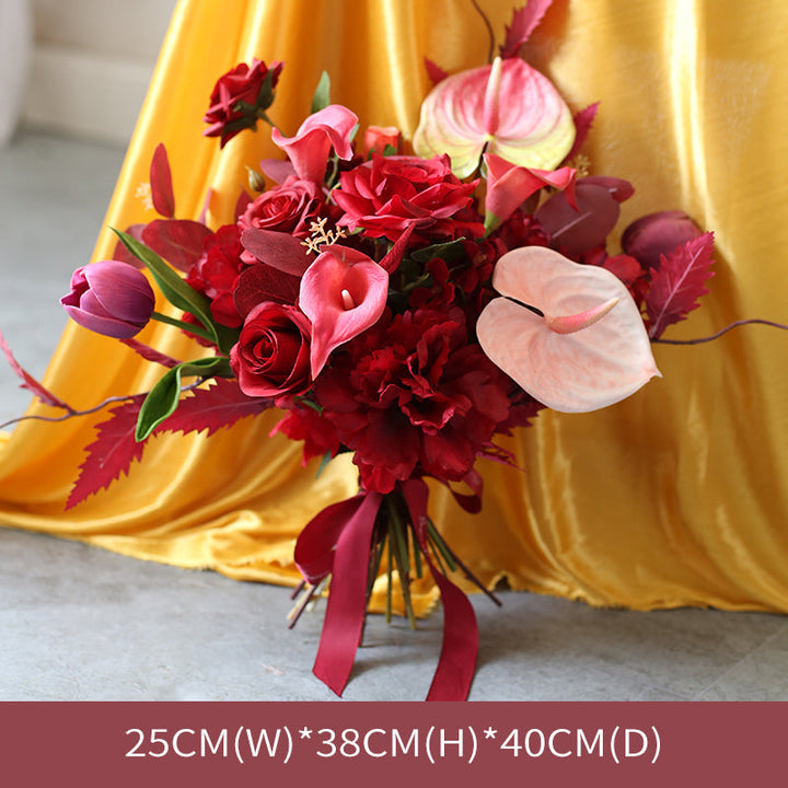 Red Wedding Arrangements, Red Artificial Flowers, Diy Wedding Flowers