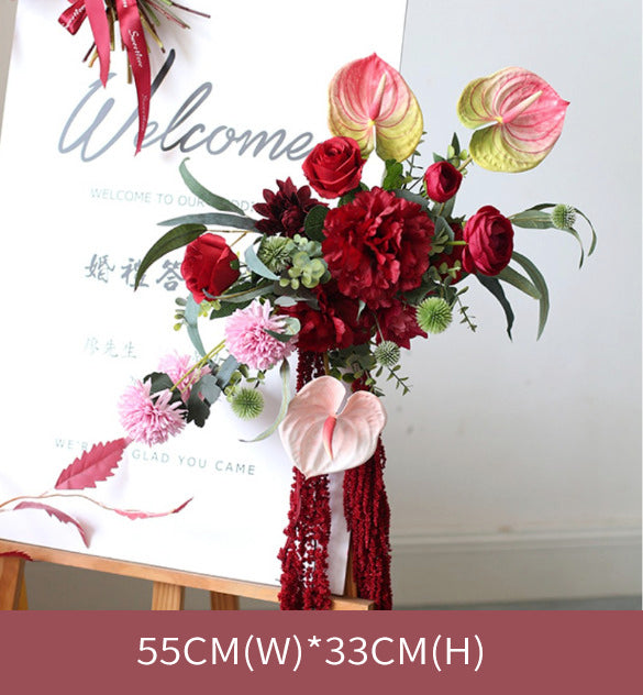 Red Wedding Arrangements, Red Artificial Flowers, Diy Wedding Flowers