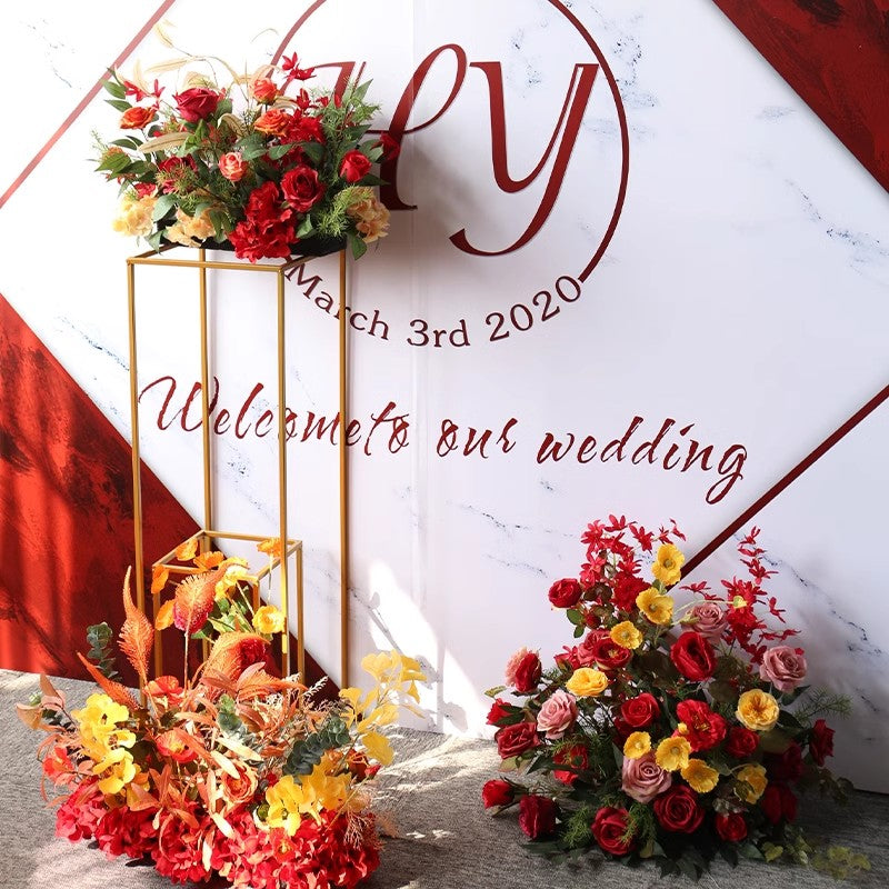 Red Wedding Flowers Ball, Red Artificial Flowers, Diy Wedding Flowers
