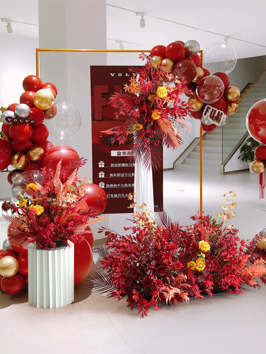 Party & Wedding Flowers Arrangement, Red Artificial Flowers, Diy Wedding Flowers
