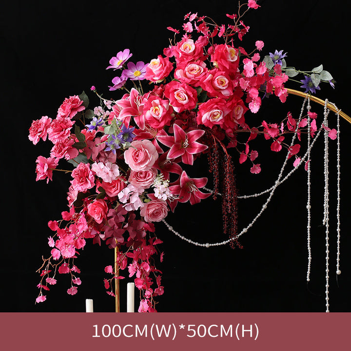 Rose Red Wedding Arrangements, Red Artificial Flowers, Diy Wedding Flowers