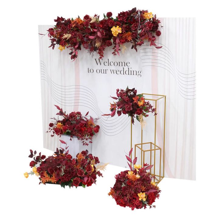 Vintage Red Wedding Style, Red Artificial Flowers, Diy Wedding Flowers
