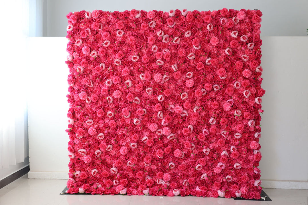 Red Roses And Pink Peonies, Artificial Flower Wall, Wedding Party Backdrop