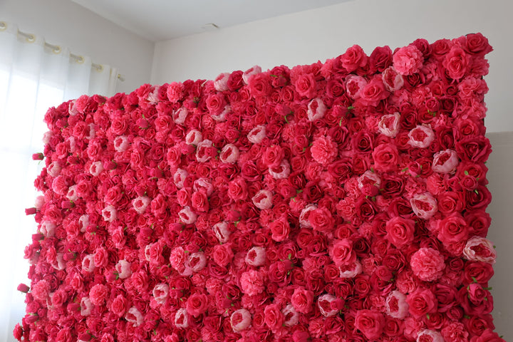Red Roses And Pink Peonies, Artificial Flower Wall, Wedding Party Backdrop