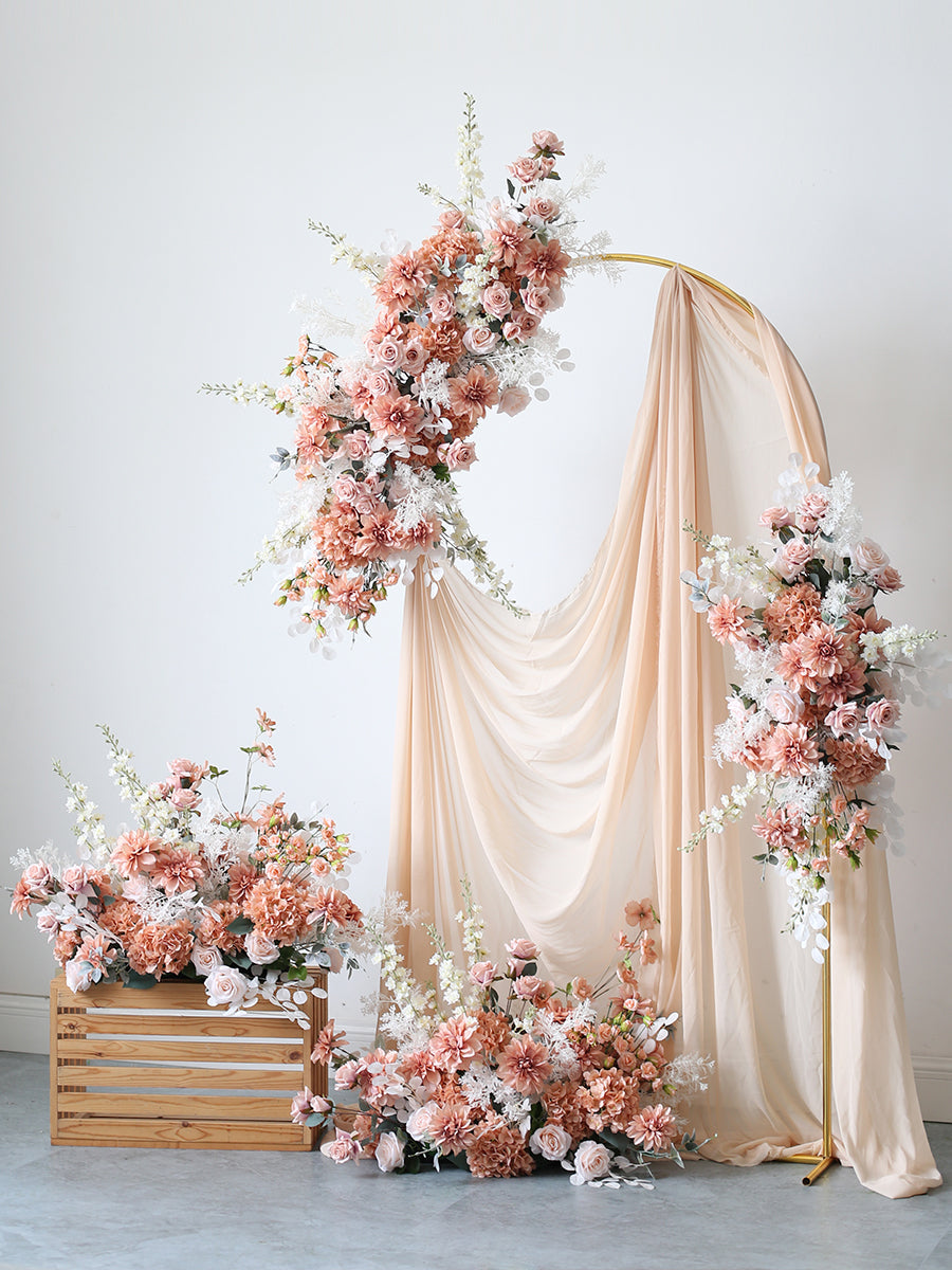 Retro Milk Coffee Color Wedding Flowers, Retro Artificial Flowers, Diy Wedding Arch Flowers