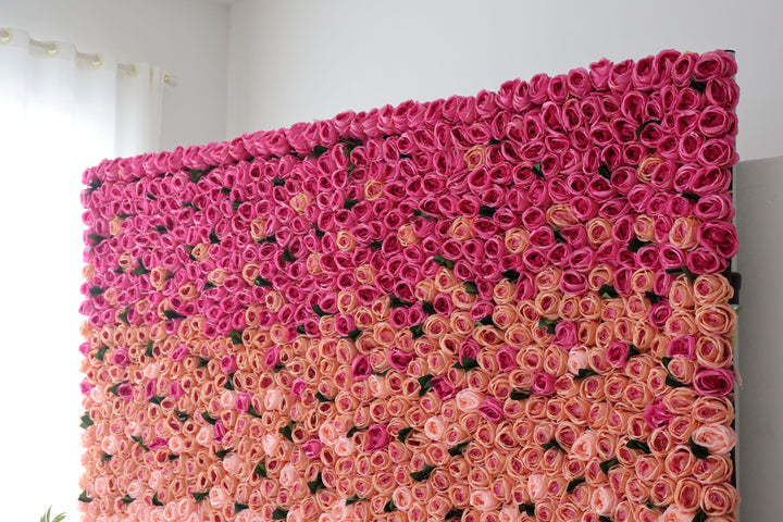 Rose And Pink And Yellow Roses, Artificial Flower Wall, Wedding Party Backdrop