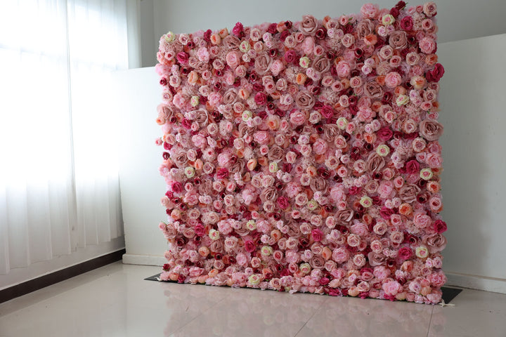 Rose And Pink Roses, Artificial Flower Wall, Wedding Party Backdrop