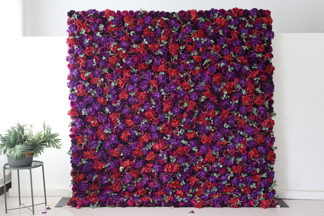 Roses And Hydrangeas In Rose And Purple, Artificial Flower Wall, Wedding Party Backdrop