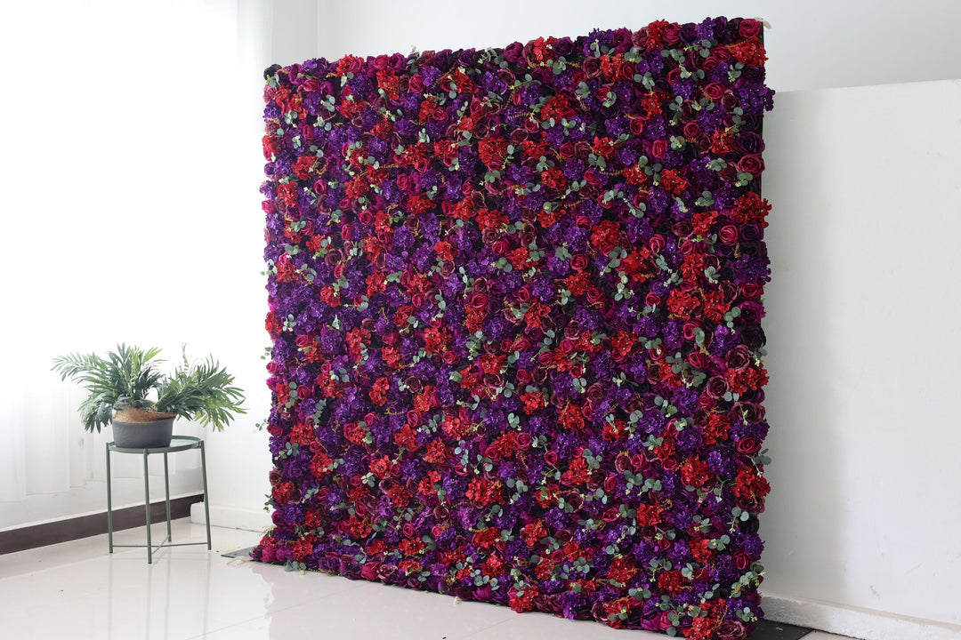 Roses And Hydrangeas In Rose And Purple, Artificial Flower Wall, Wedding Party Backdrop