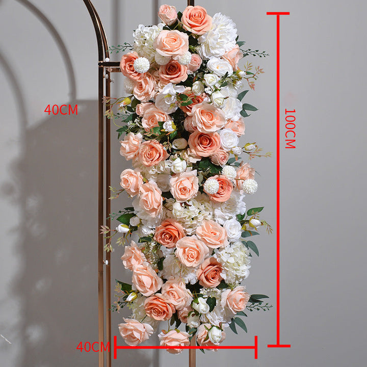 Salmon Pink, Floral Arch Set, Wedding Arch Backdrop, Including Frame