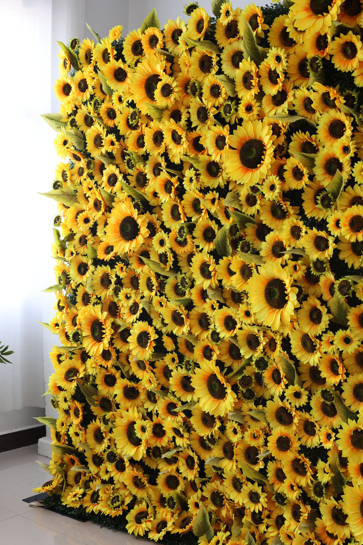 Sunflower Wall, Artificial Flower Wall, Wedding Party Backdrop