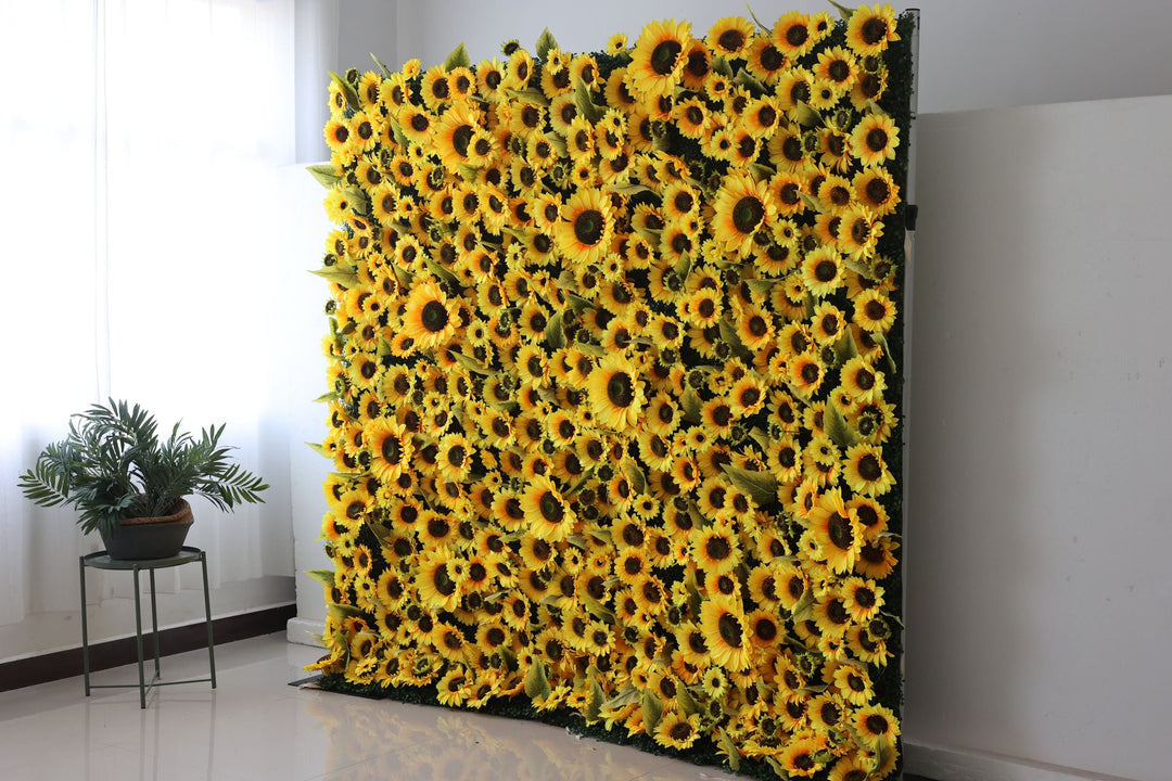 Sunflower Wall, Artificial Flower Wall, Wedding Party Backdrop