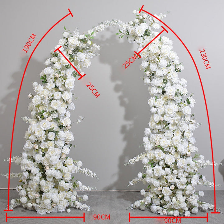 Beige And White Roses, Floral Arch Set, Wedding Arch Backdrop, Including Frame