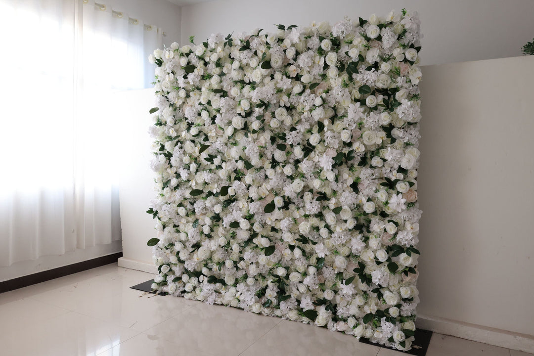 White Rose, Reed Pampas Grass, Artificial Flower Wall, Wedding Party Backdrop