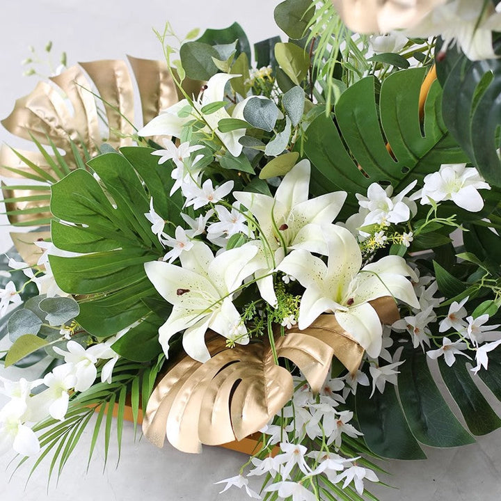 Tropical Wedding Arch Flowers, White Artificial Flowers, Diy Wedding Flowers