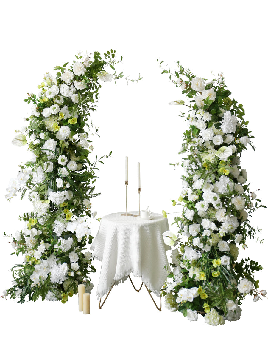 White 7 Green Wedding Flowers Gate, White Artificial Flowers, Diy Wedding Flowers