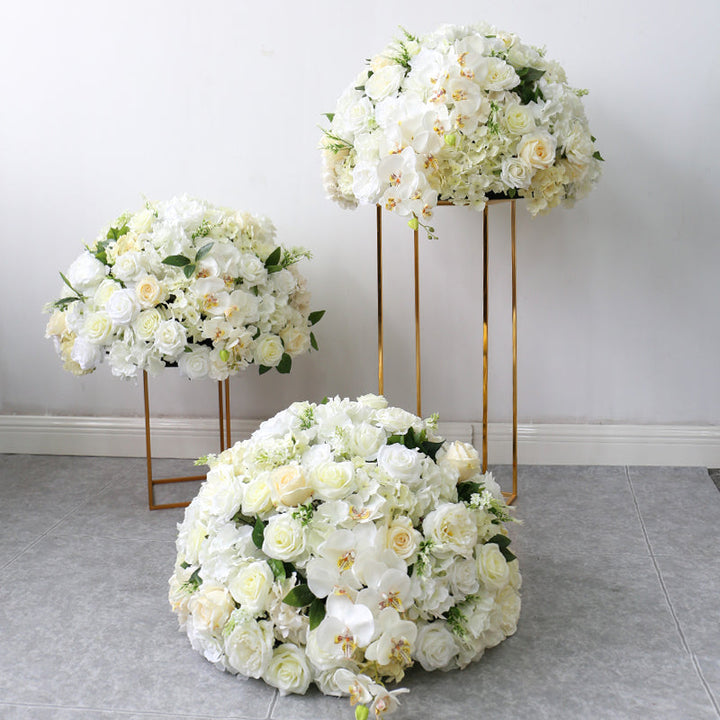 White Rose Wedding Flowers Ball, White Artificial Flowers, Diy Wedding Flowers