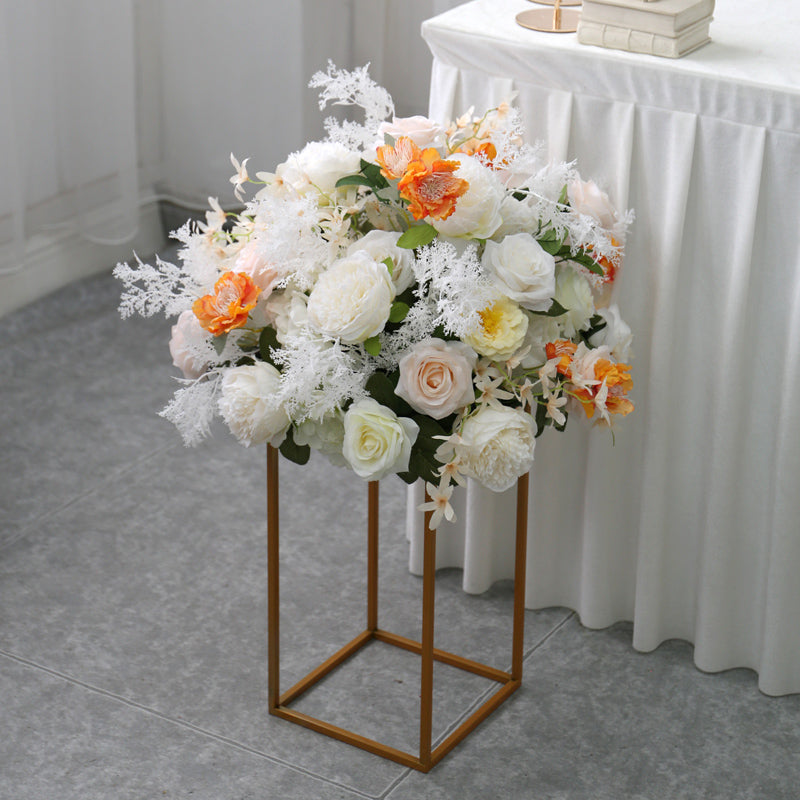White & Orange Wedding Flowers, White Artificial Flowers, Diy Wedding Flowers
