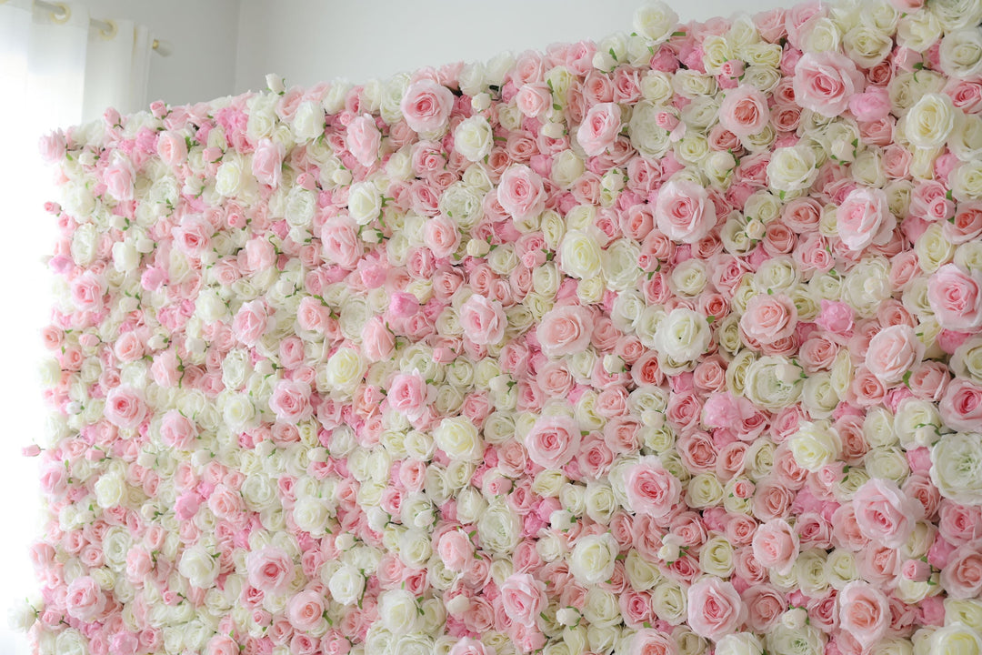 White And Pink Roses, Artificial Flower Wall, Wedding Party Backdrop