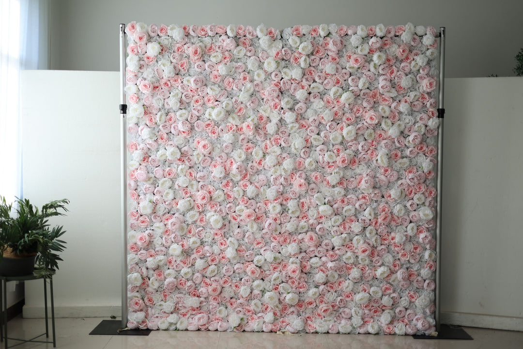White And Pink Roses And Peonies, Artificial Flower Wall, Wedding Party Backdrop