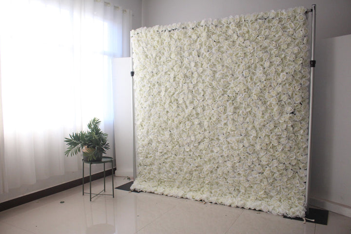 White Roses, Artificial Flower Wall, Wedding Party Backdrop