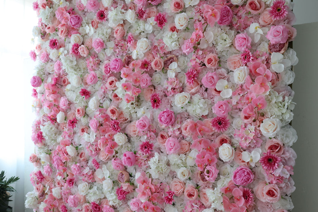 White Roses And Hydrangeas With Peonies And Chrysanthemums, Artificial Flower Wall Backdrop
