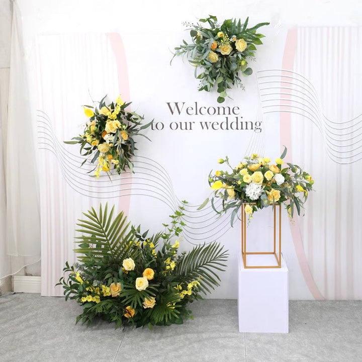 Yellow Wedding Style, Yellow Artificial Flowers, Diy Wedding Flowers, Party Faux Flowers
