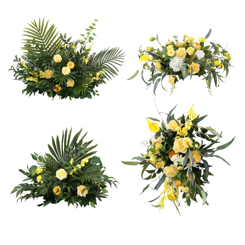 Yellow Wedding Style, Yellow Artificial Flowers, Diy Wedding Flowers, Party Faux Flowers