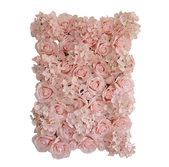 Blush Pink Roses And Hydrangeas, Artificial Flower Wall Backdrop