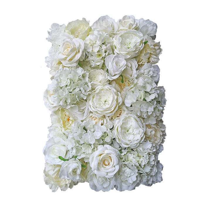 Cream White Roses And Hydrangeas, Artificial Flower Wall Backdrop