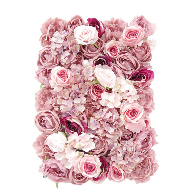Grey-Pink Roses And Hydrangeas, Artificial Flower Wall Backdrop