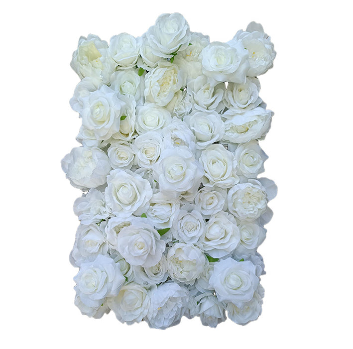 Luxurious 3D Beige And White Roses With Peonies, Artificial Flower Wall Backdrop