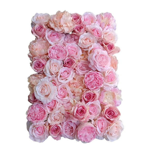 Luxurious 3D Beige-Pink Roses And Peonies, Artificial Flower Wall Backdrop