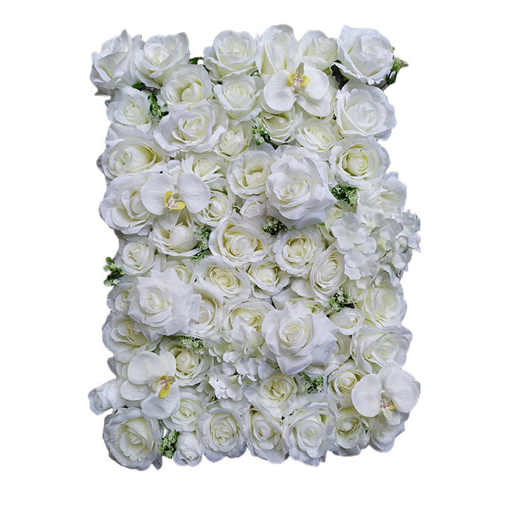 Luxurious 3D Cream-White Rose, Artificial Flower Wall Backdrop