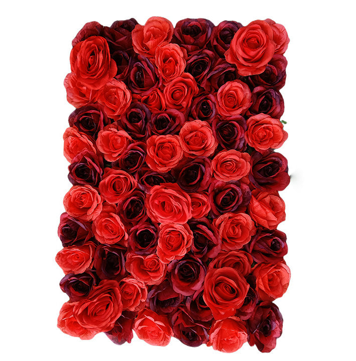 Luxurious 3D Dark Red Roses, Artificial Flower Wall Backdrop